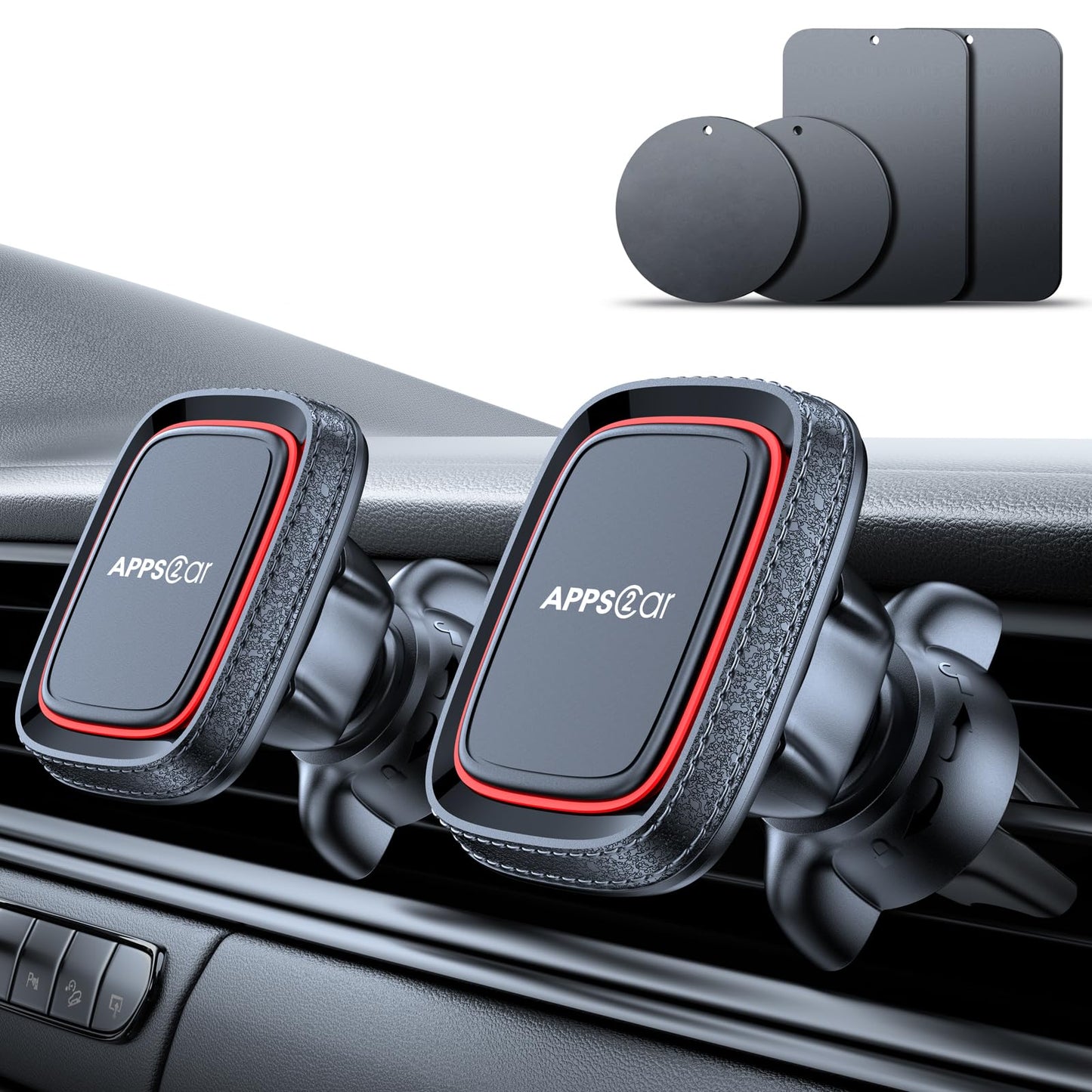 Apps2Car Universal Magnetic Car Phone Holder | 360° Rotation Dashboard Mount |