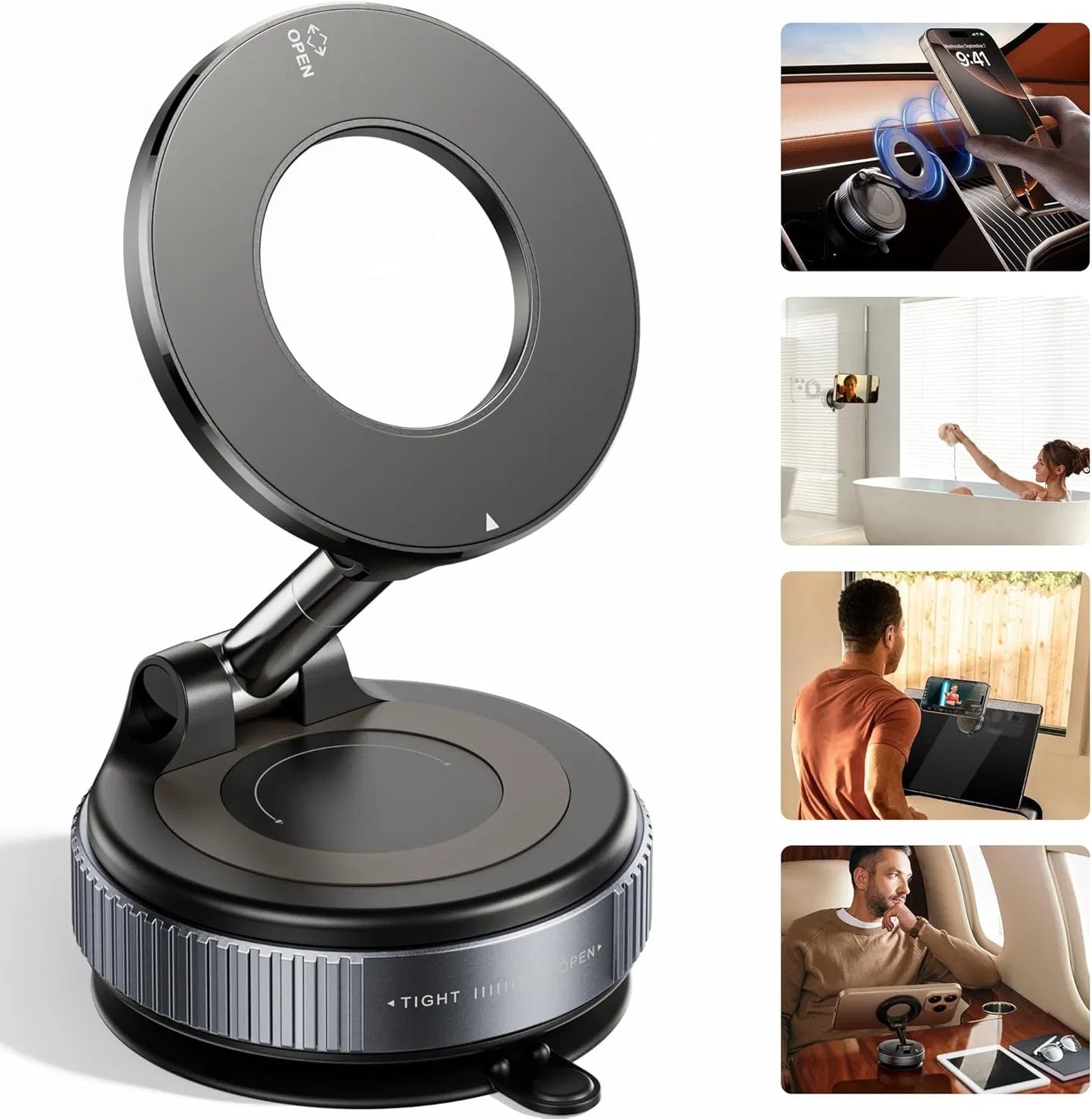 Universal Multi-Surface Vacuum Phone Mount | Magnetic Hands-Free Suction Holder